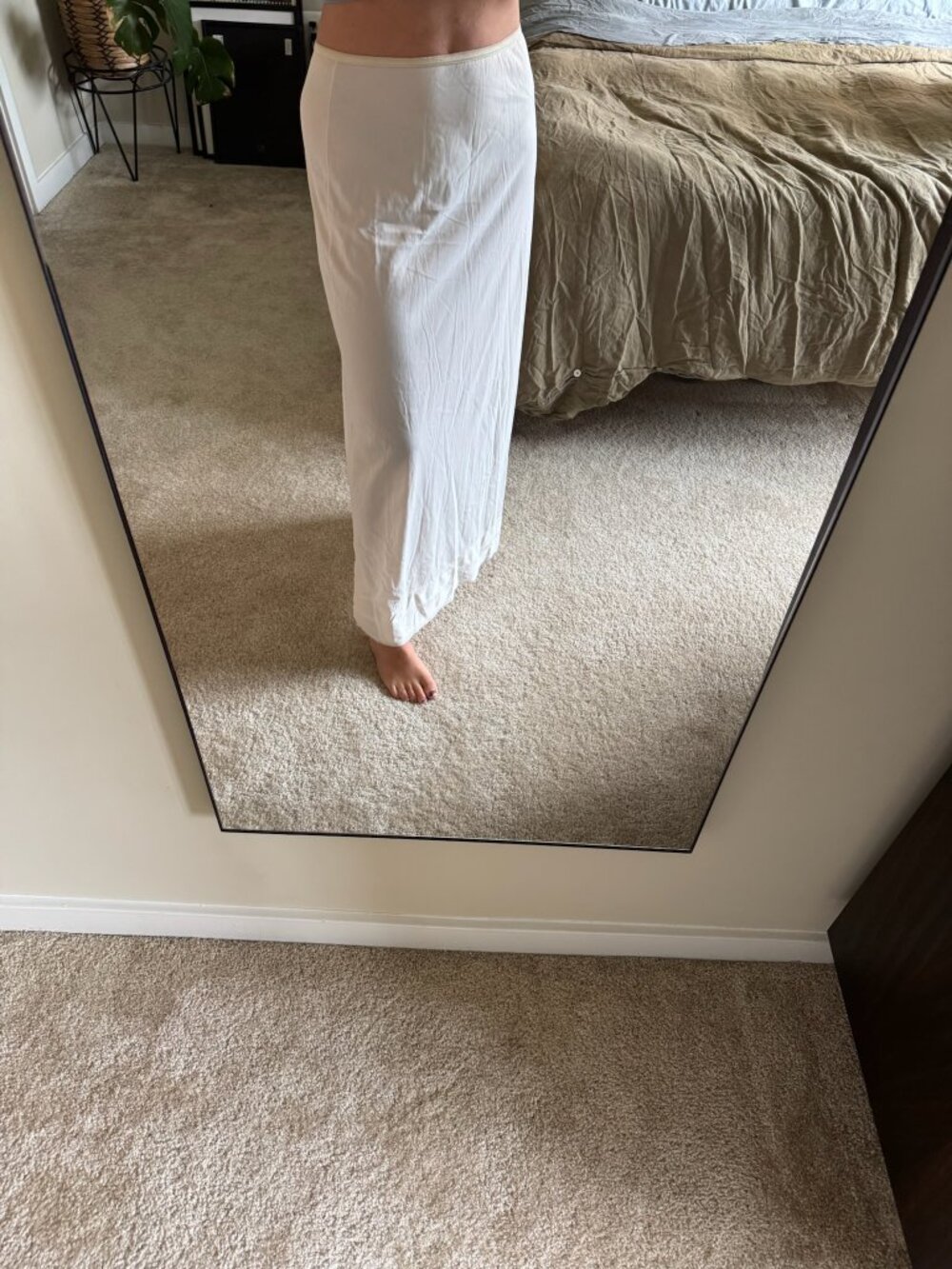 Vintage Lorraine Creamy Off White Long Maxi Slip Skirt Large - Picture 2 of 7